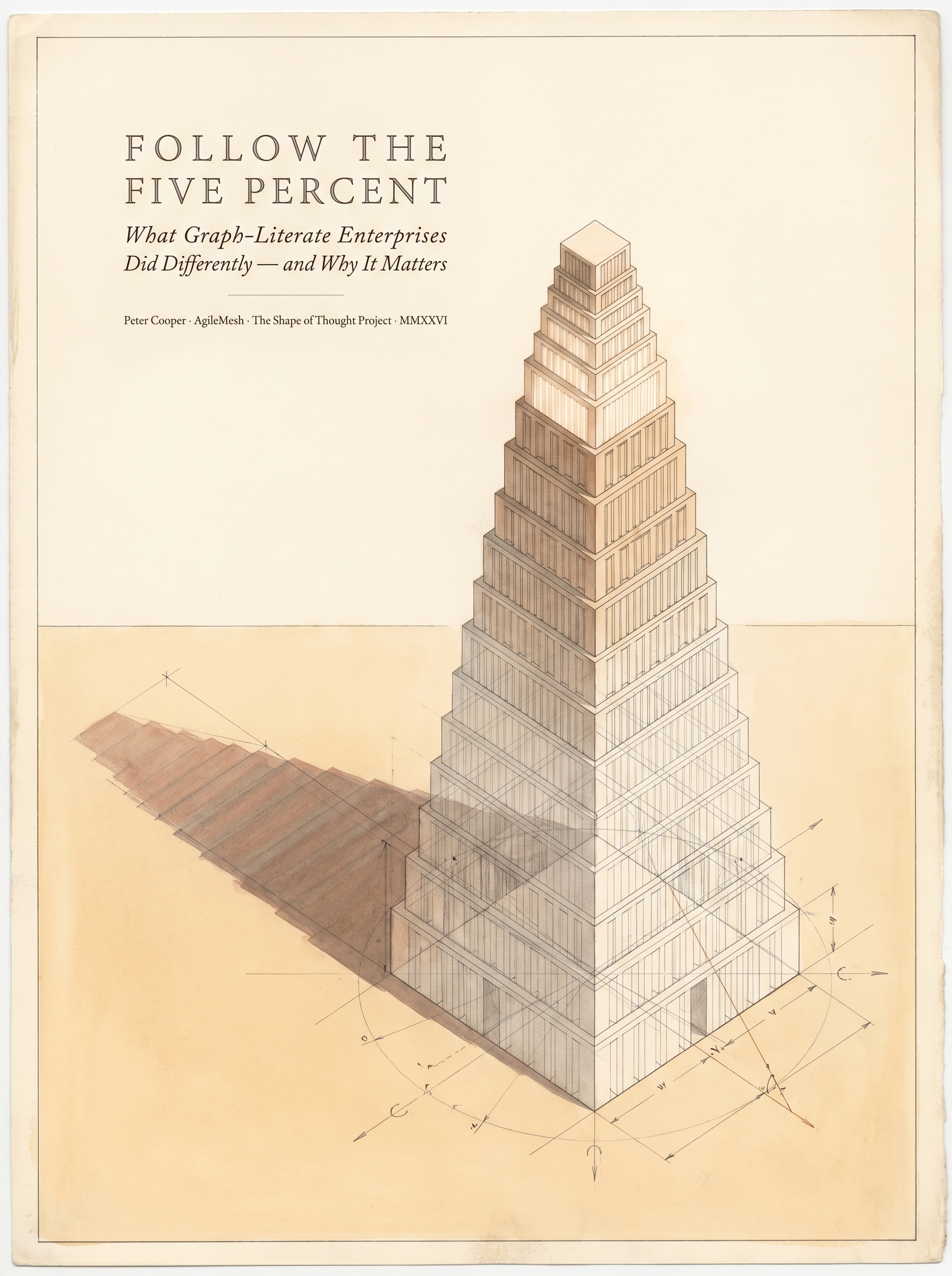Follow the Five Percent - architectural sciagraphy of a data ziggurat